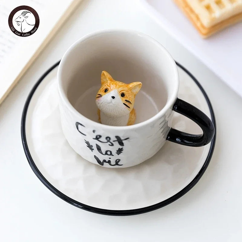 Cute Kitten Ceramic Cup