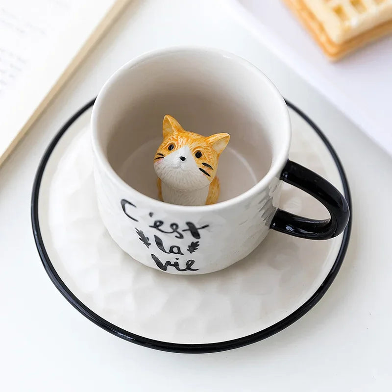 Cute Kitten Ceramic Cup